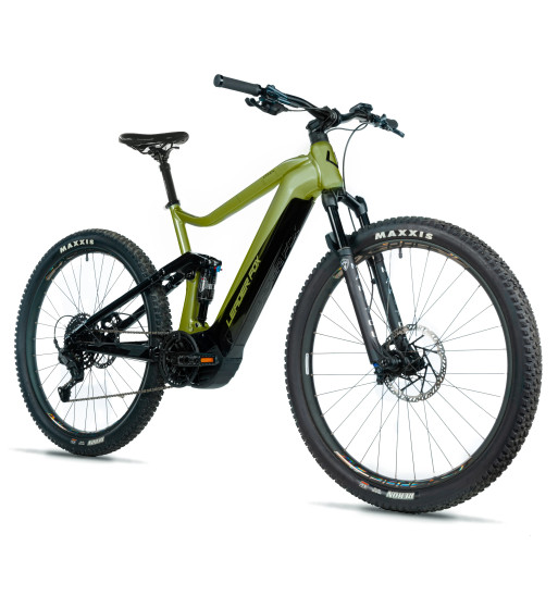 Leader Fox ARRAN 27,5 Army Green – celoodpružený horský elektrobicykel s motorom Panasonic 95 Nm
